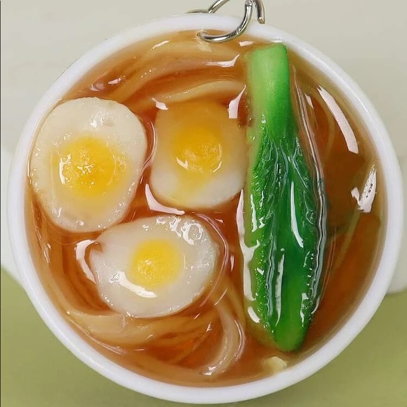 Accessories - 🍜🥚Ramen Eggs Bowl Key Chain Purse Clip Blue & White Floral Design China Bowl🍲